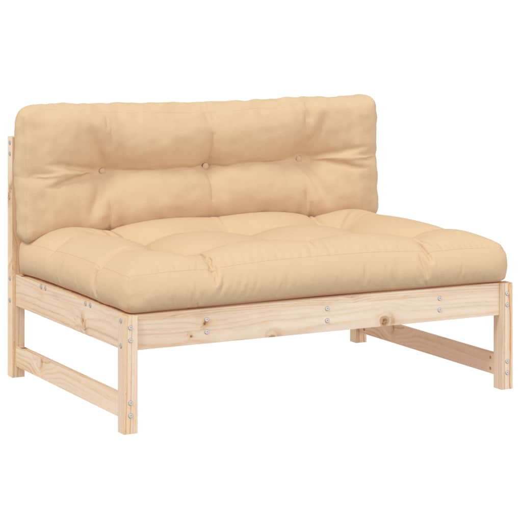Salon de jardin 2 pcs avec coussins bois massif