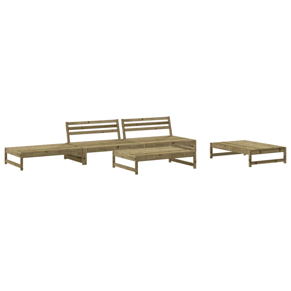 Salon de jardin 5 pcs avec coussins bois de pin imprégné