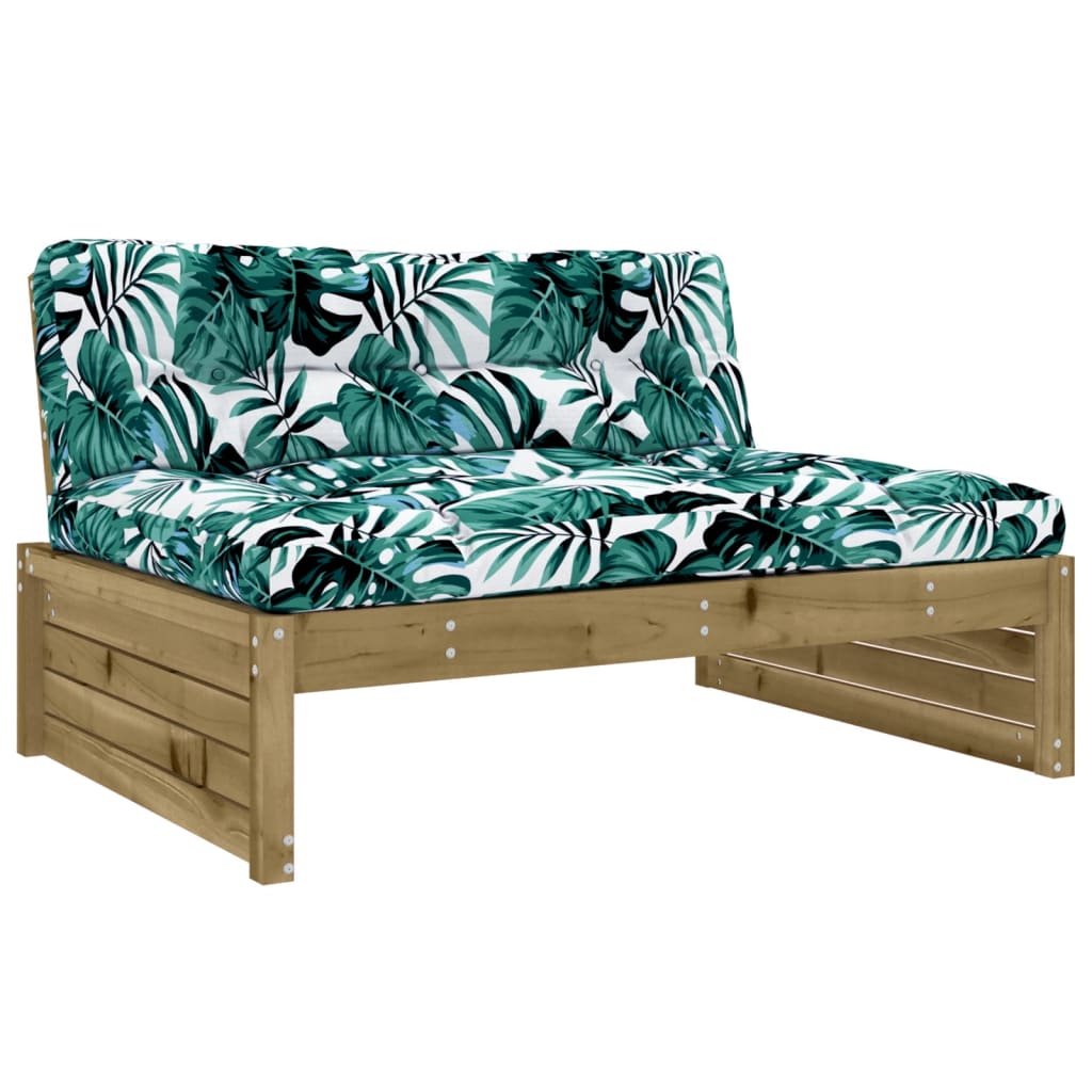 Salon de jardin 4 pcs avec coussins bois de pin imprégné