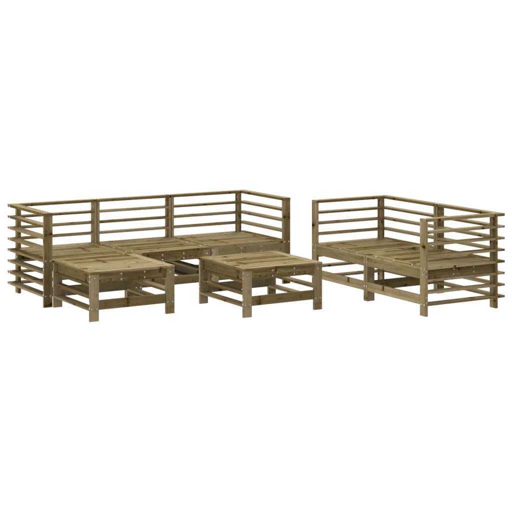 Salon de jardin 7 pcs bois de pin imprégné