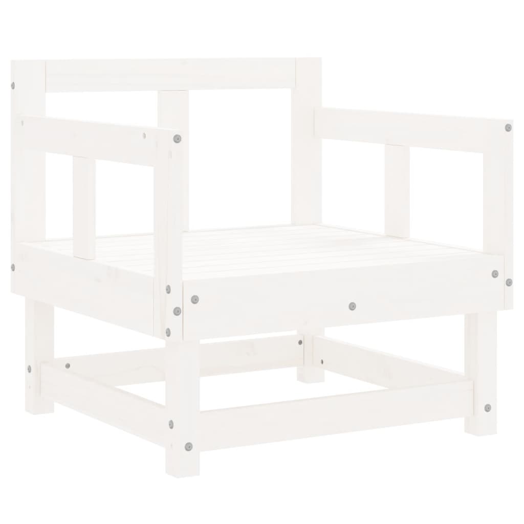 Salon de jardin 8 pcs Blanc Bois de pin massif