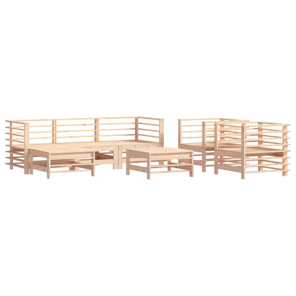 Salon de jardin 7 pcs Bois de pin massif