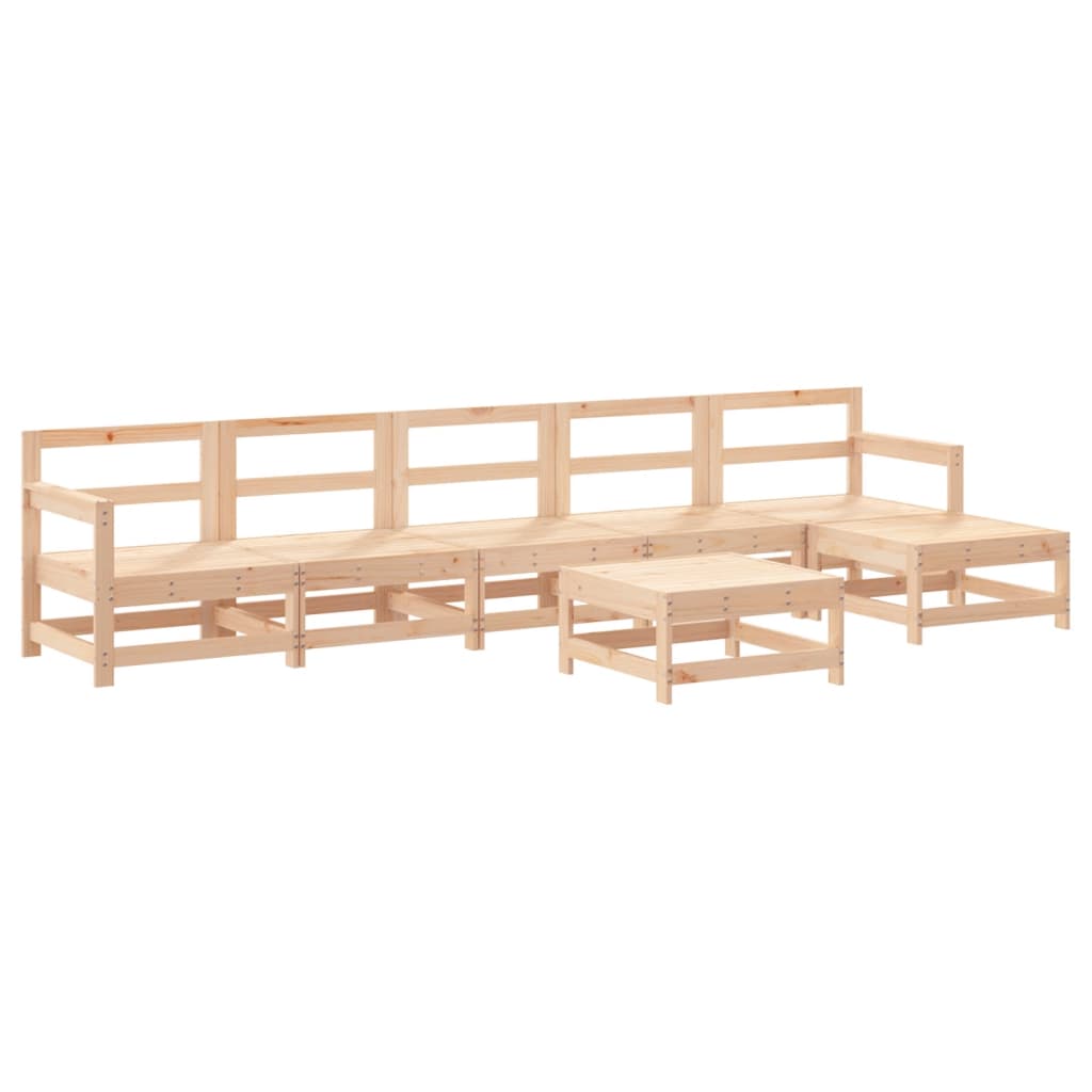 Salon de jardin 7 pcs Bois de pin massif