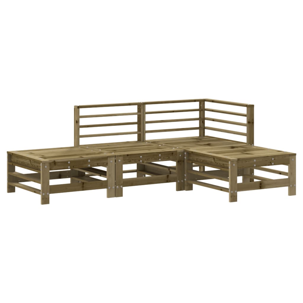 Salon de jardin 4 pcs bois de pin imprégné