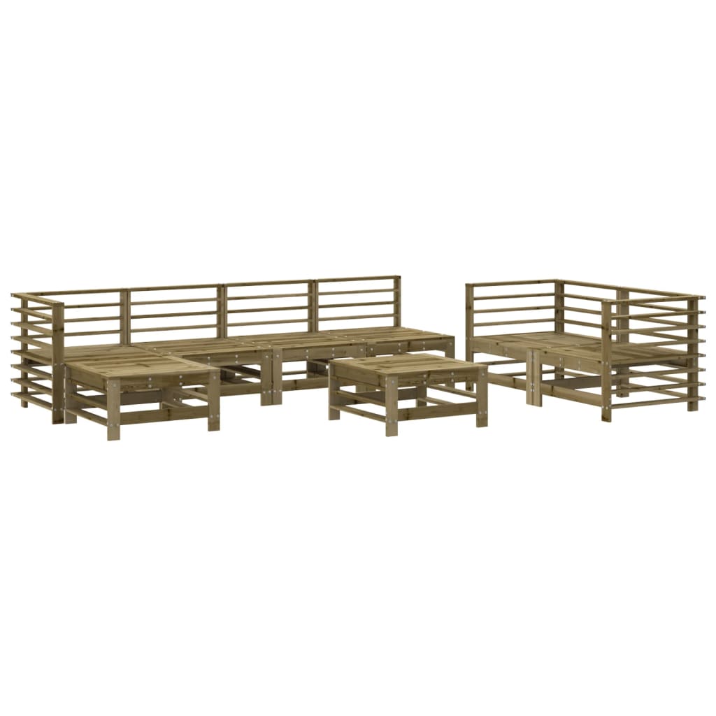 Salon de jardin 8 pcs bois de pin imprégné