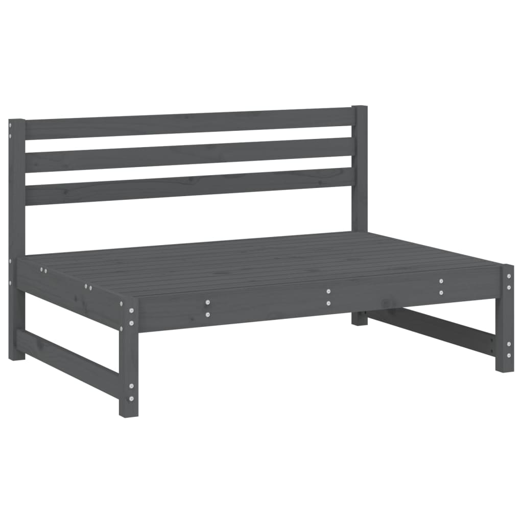 Salon de jardin 4 pcs gris bois massif de pin