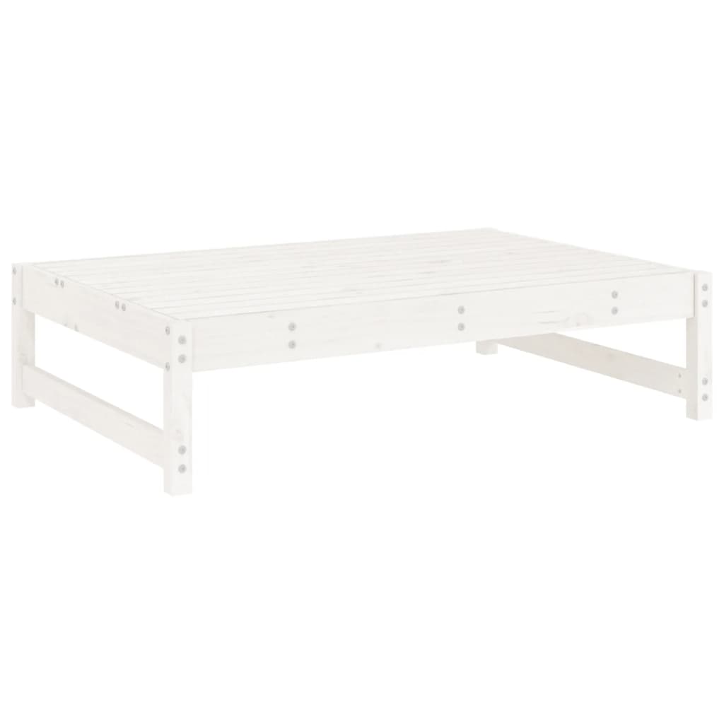 Salon de jardin 5 pcs blanc bois massif de pin