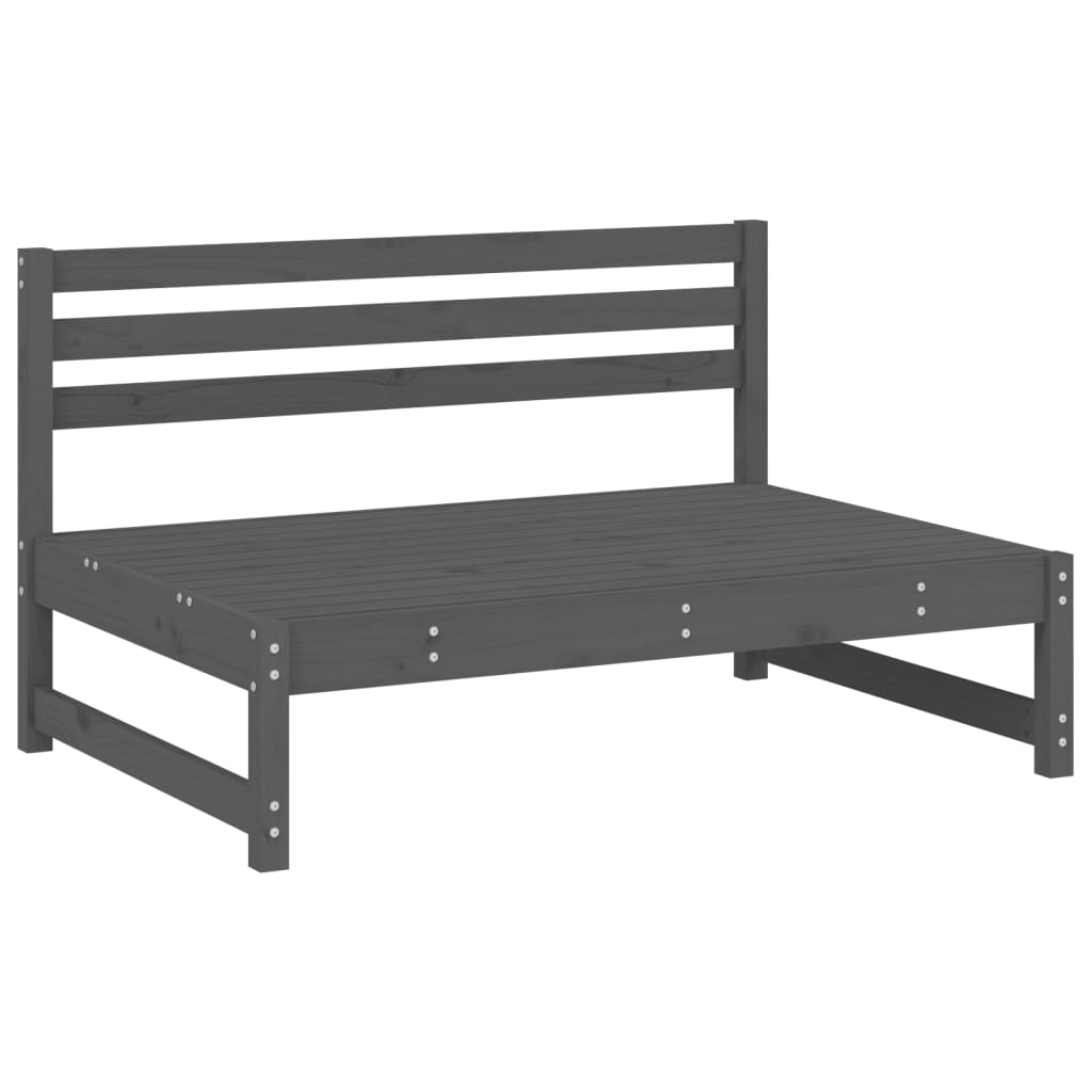 Salon de jardin 5 pcs gris bois massif de pin