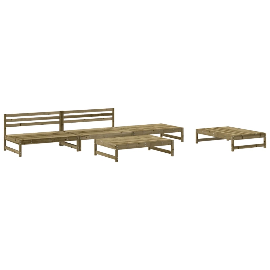 Salon de jardin 5 pcs bois de pin imprégné