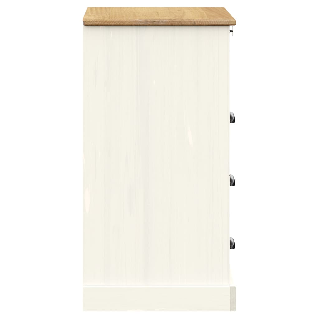Commode VIGO blanc 80x40x76 cm bois massif de pin - XIOS