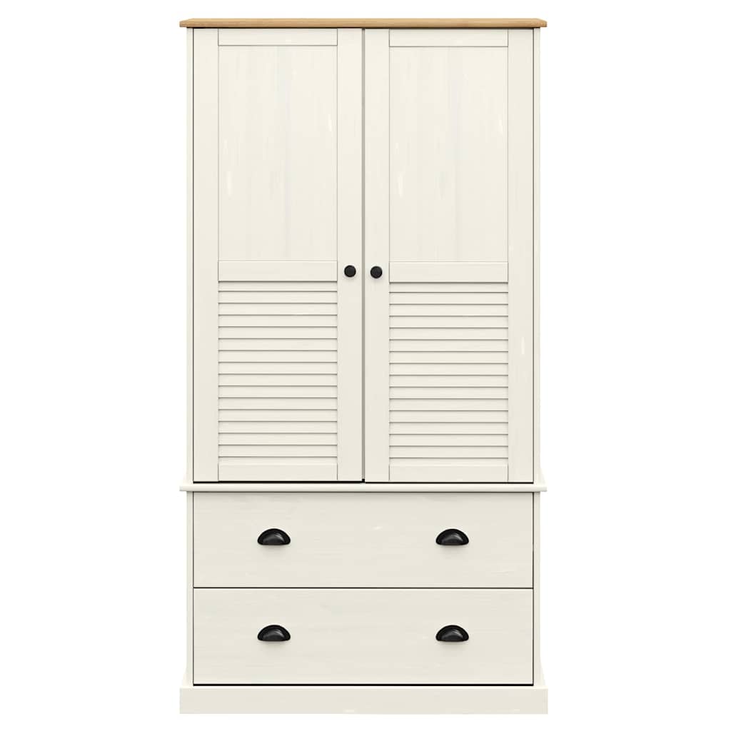 Garde-robe VIGO blanc 90x55x170 cm bois massif de pin - XIOS
