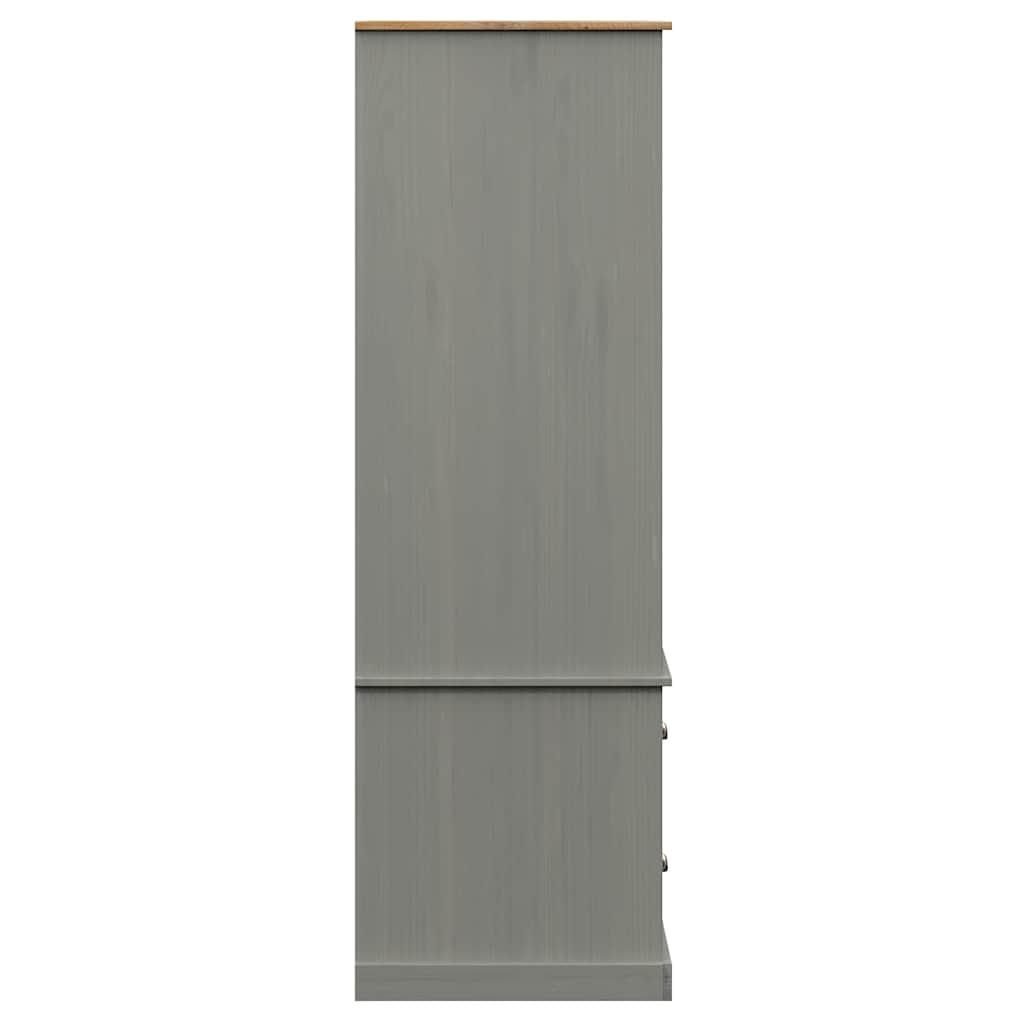 Garde-robe VIGO gris 90x55x170 cm bois massif de pin - XIOS