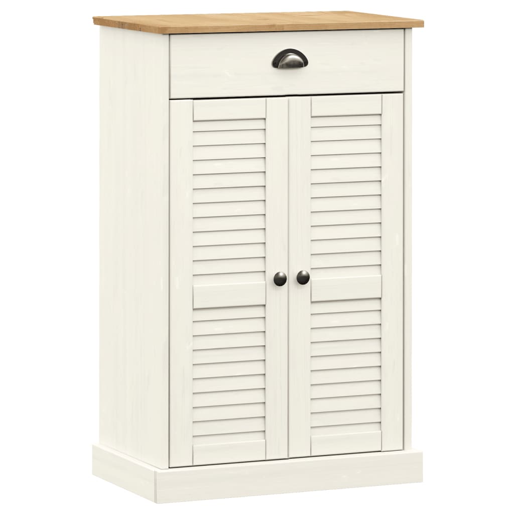 Armoire à chaussures VIGO blanc 60x35x96 cm bois massif de pin - XIOS