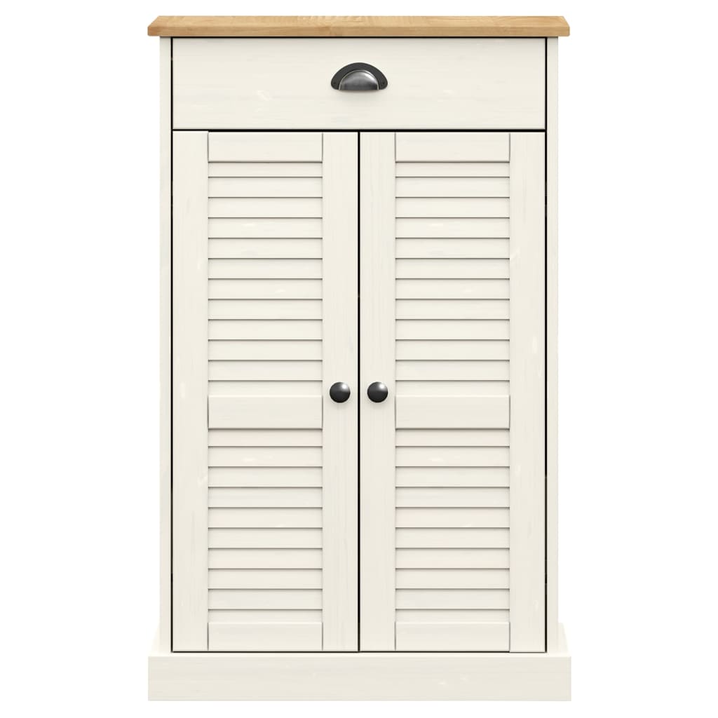 Armoire à chaussures VIGO blanc 60x35x96 cm bois massif de pin - XIOS