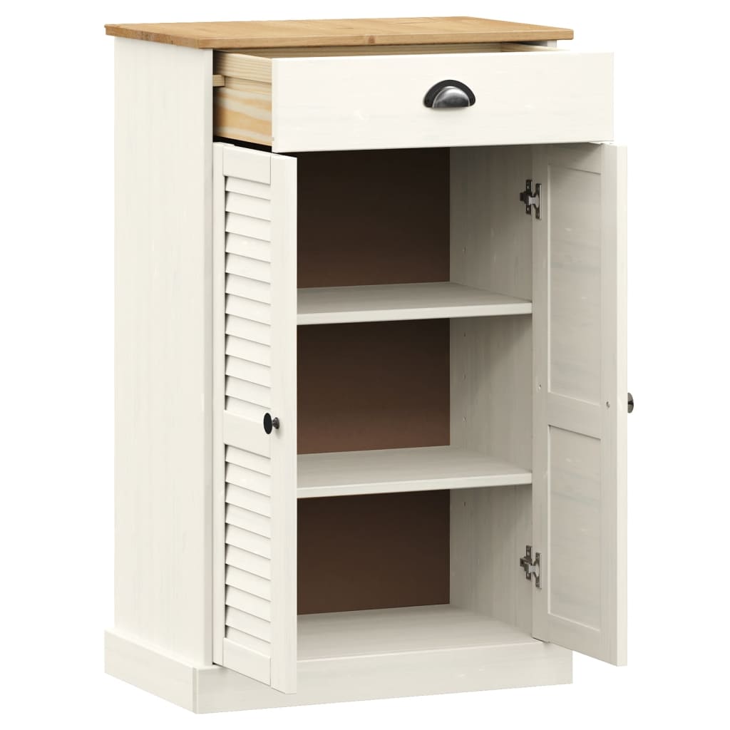 Armoire à chaussures VIGO blanc 60x35x96 cm bois massif de pin - XIOS