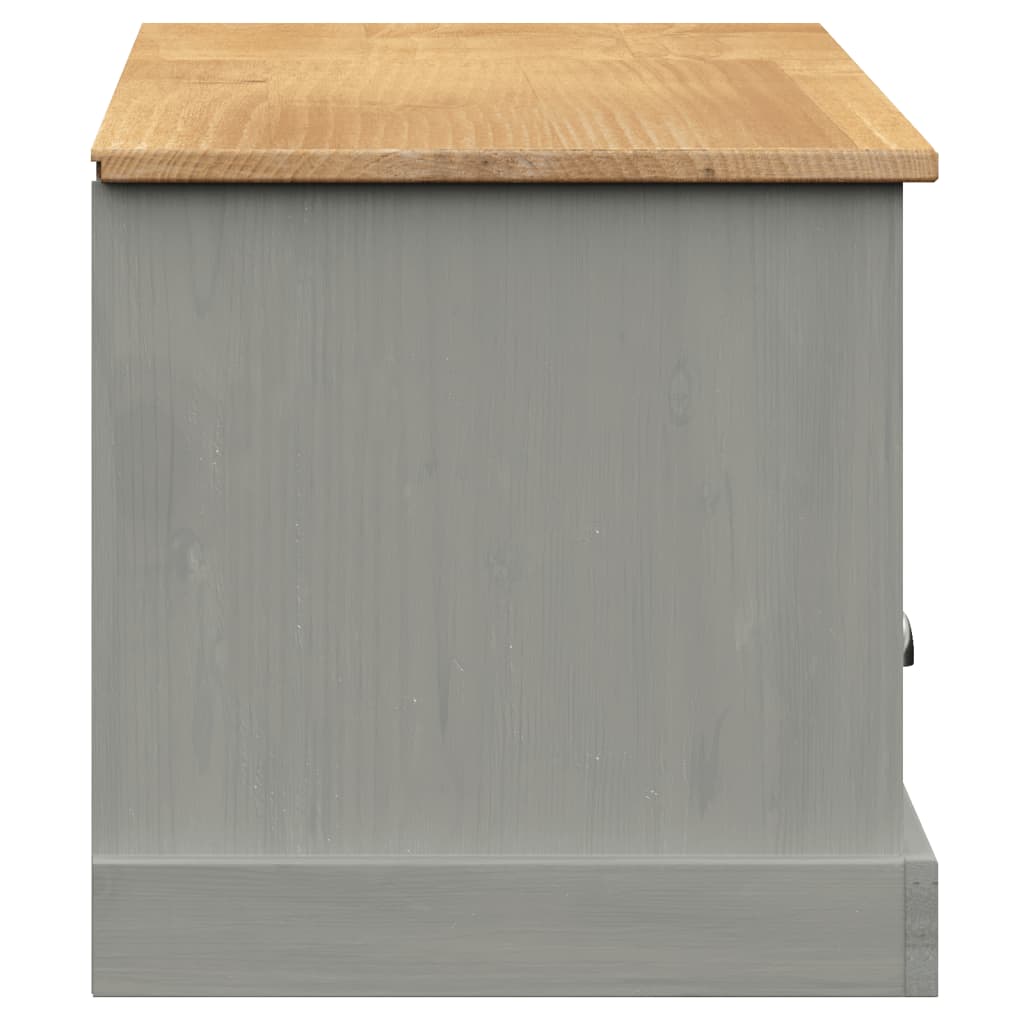 Meuble TV VIGO gris 156x40x40 cm bois massif de pin - XIOS