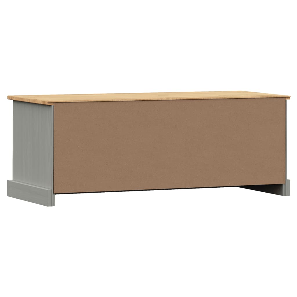 Meuble TV VIGO gris 106x40x40 cm bois massif de pin - XIOS