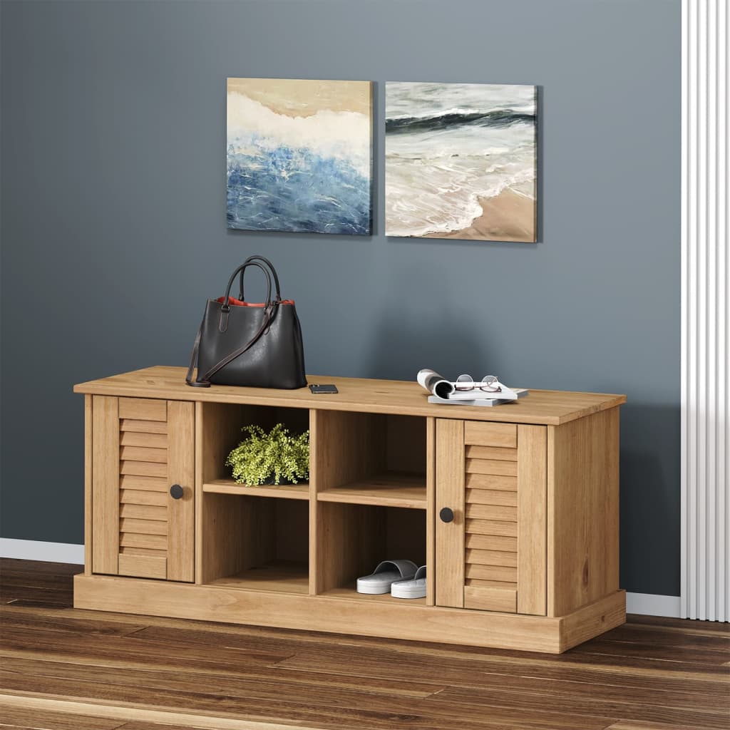 Banc à chaussures VIGO 106x35x45 cm bois massif de pin - XIOS