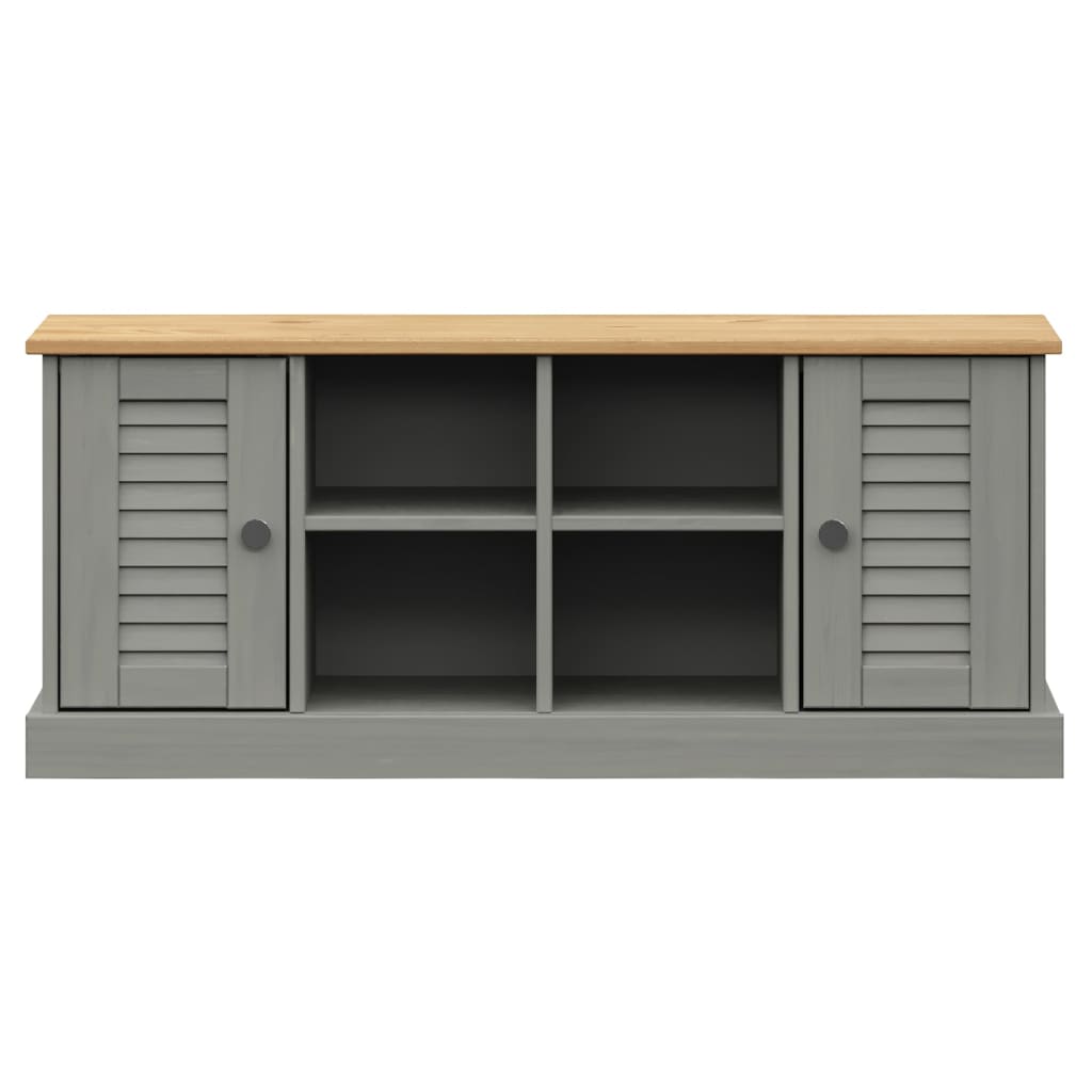 Banc à chaussures VIGO gris 106x35x45 cm bois massif de pin - XIOS