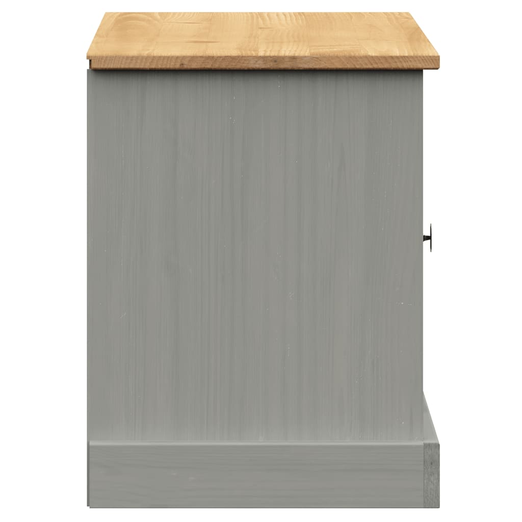 Banc à chaussures VIGO gris 106x35x45 cm bois massif de pin - XIOS