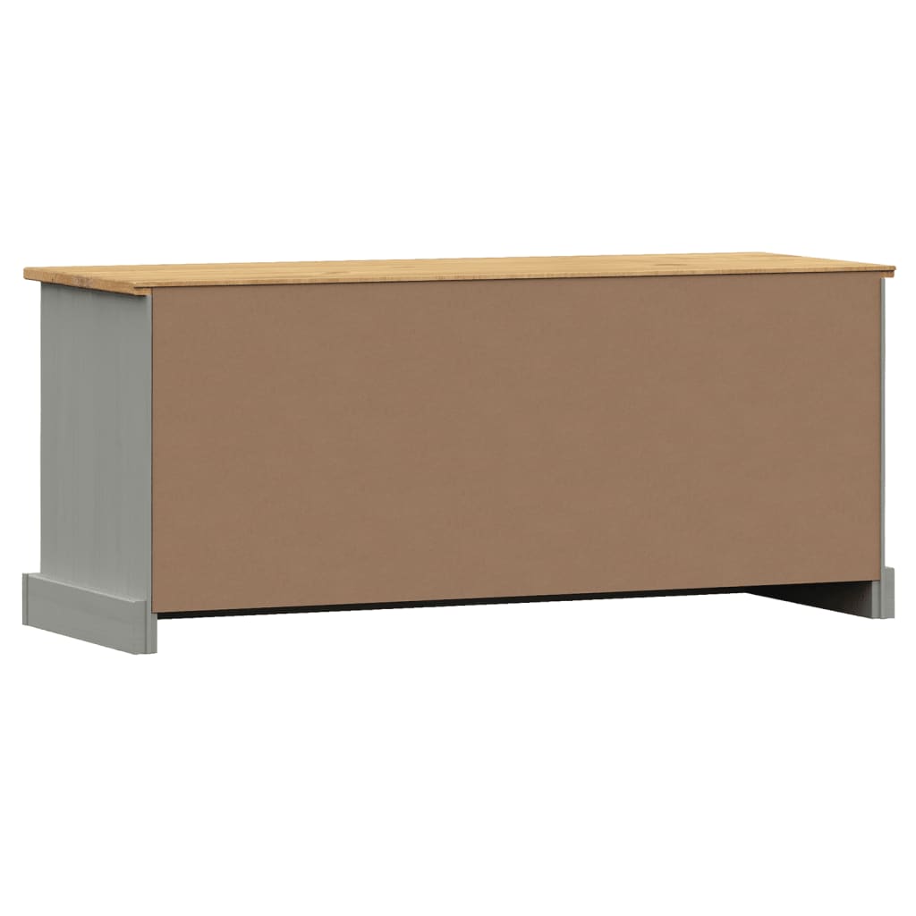 Banc à chaussures VIGO gris 106x35x45 cm bois massif de pin - XIOS