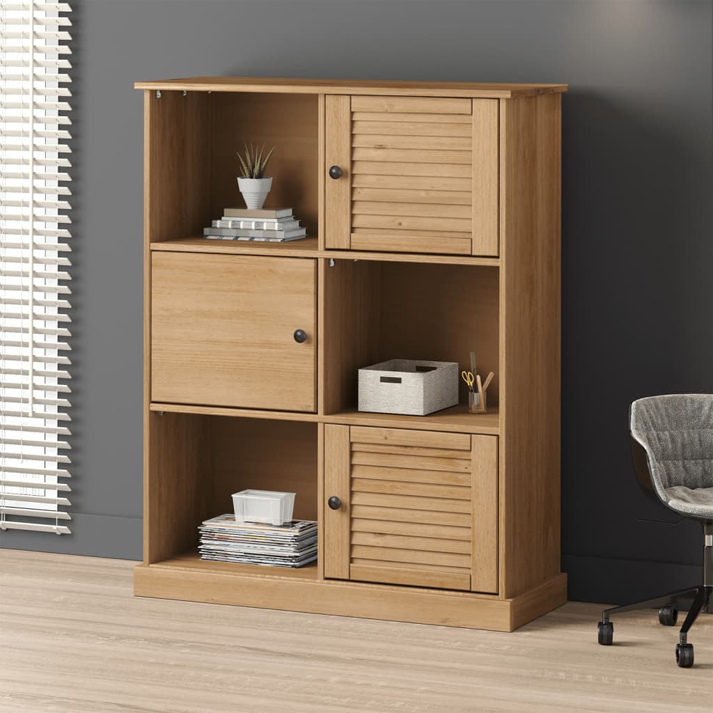 Bibliothèque VIGO 90x35x114,5 cm bois massif de pin - XIOS