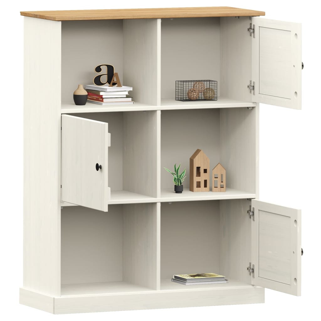 Bibliothèque VIGO blanc 90x35x114,5 cm bois massif de pin - XIOS
