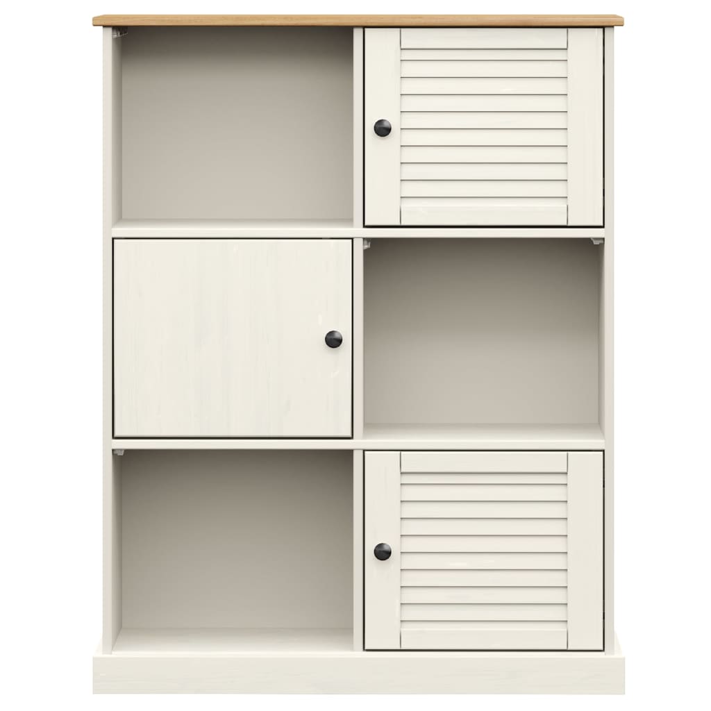 Bibliothèque VIGO blanc 90x35x114,5 cm bois massif de pin - XIOS