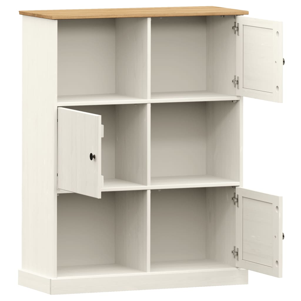Bibliothèque VIGO blanc 90x35x114,5 cm bois massif de pin - XIOS