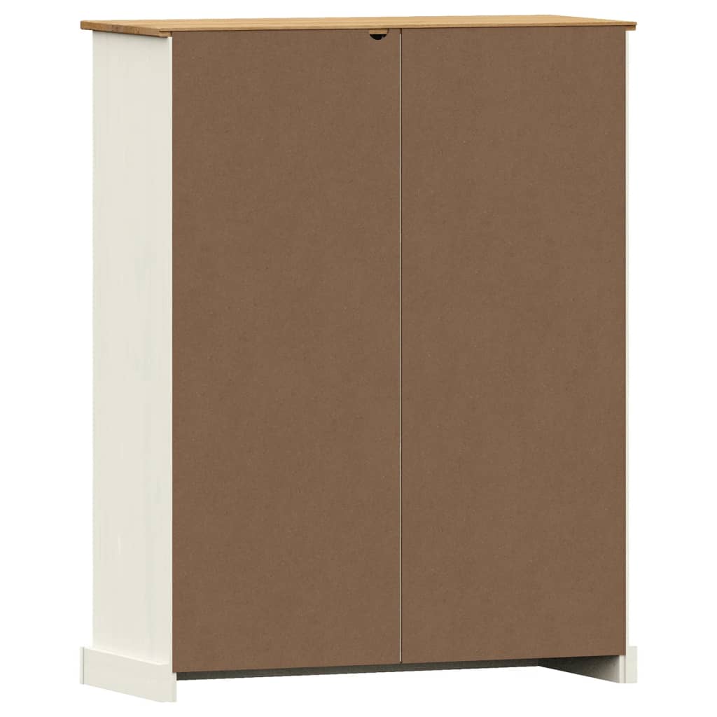 Bibliothèque VIGO blanc 90x35x114,5 cm bois massif de pin - XIOS