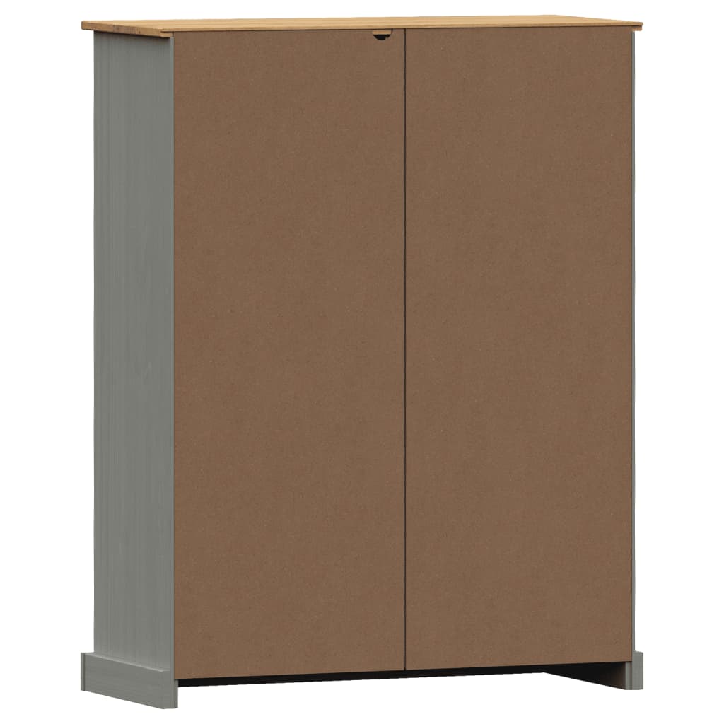 Bibliothèque VIGO gris 90x35x114,5 cm bois massif de pin - XIOS