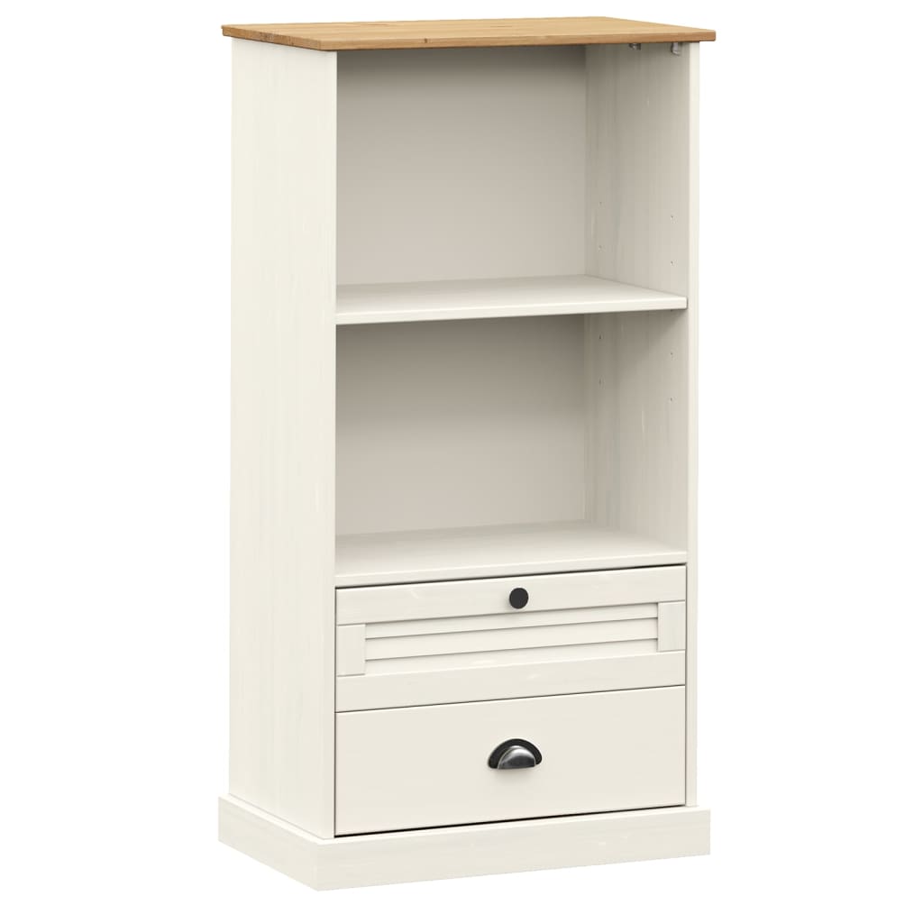 Bibliothèque VIGO blanc 60x35x114,5 cm bois massif de pin - XIOS