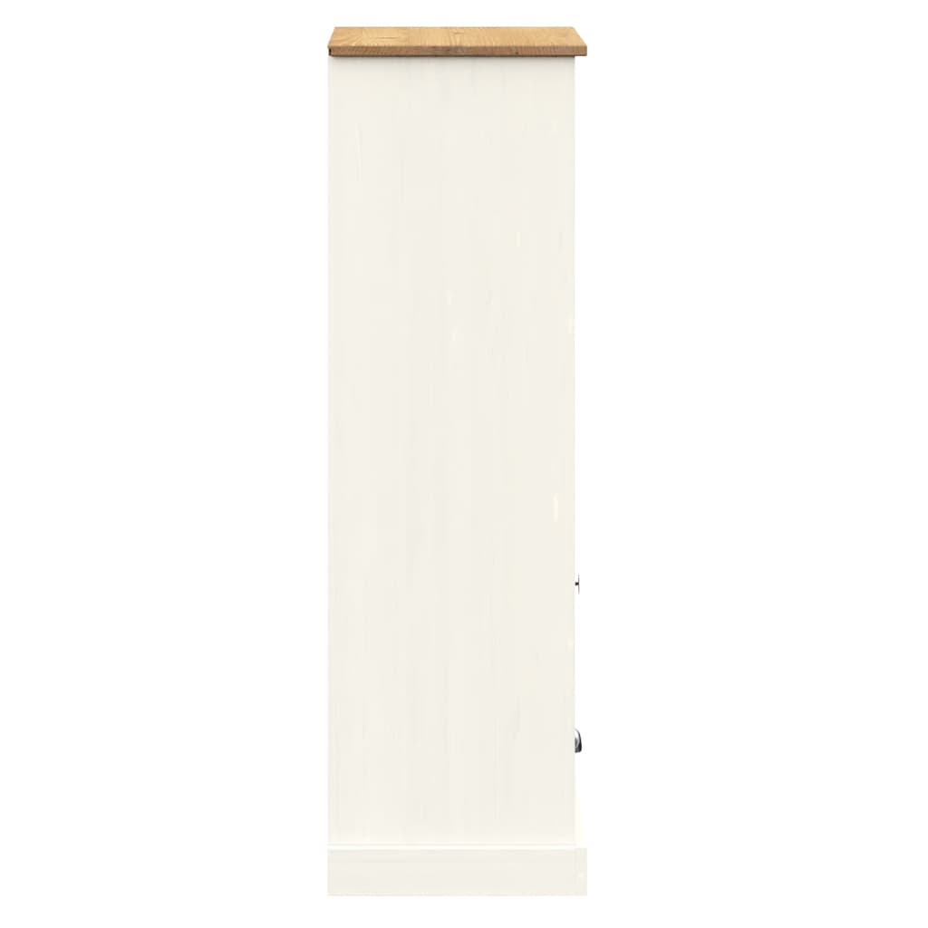 Bibliothèque VIGO blanc 60x35x114,5 cm bois massif de pin - XIOS