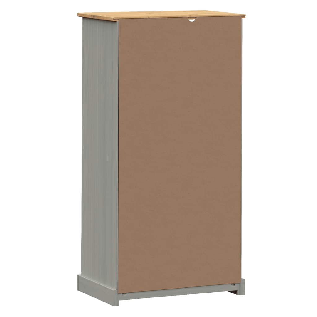 Bibliothèque VIGO gris 60x35x114,5 cm bois massif de pin - XIOS