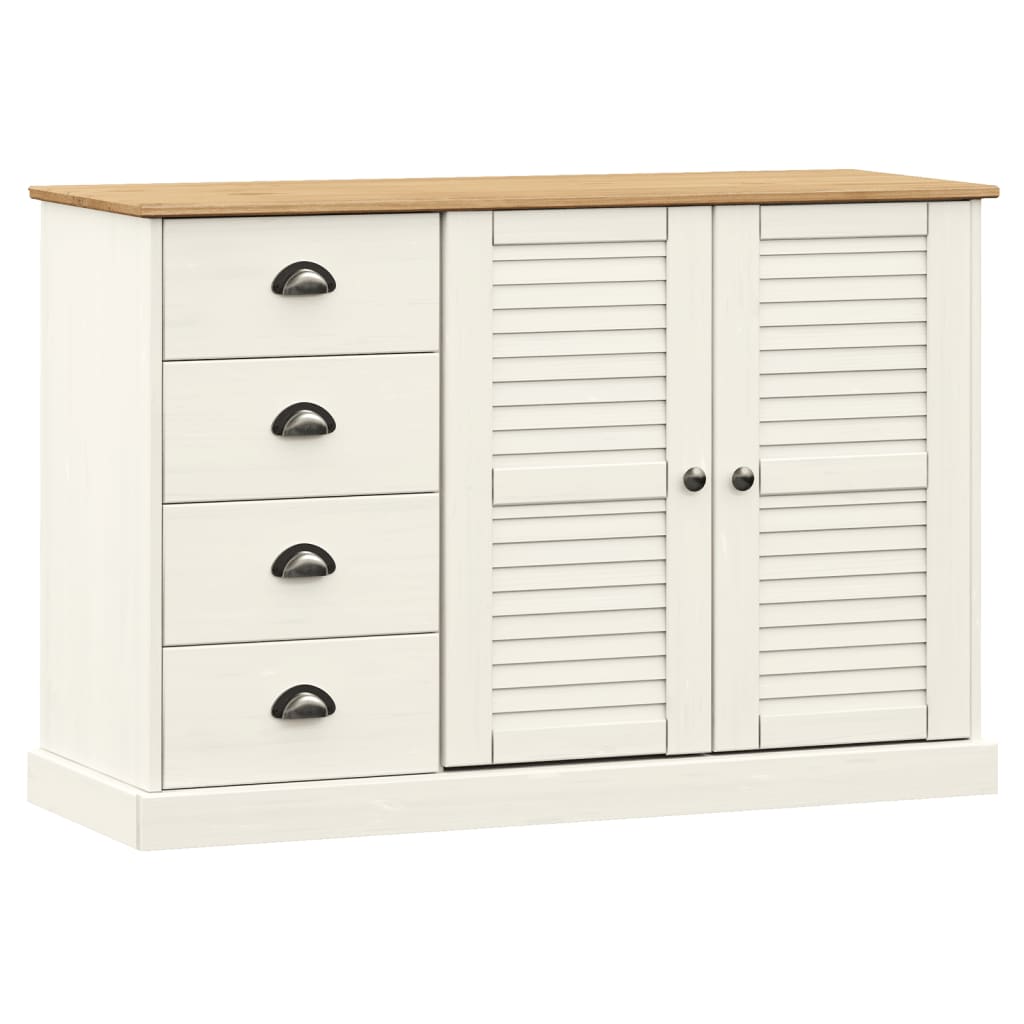 Buffet avec tiroirs VIGO 113x40x75 cm blanc bois massif de pin - XIOS