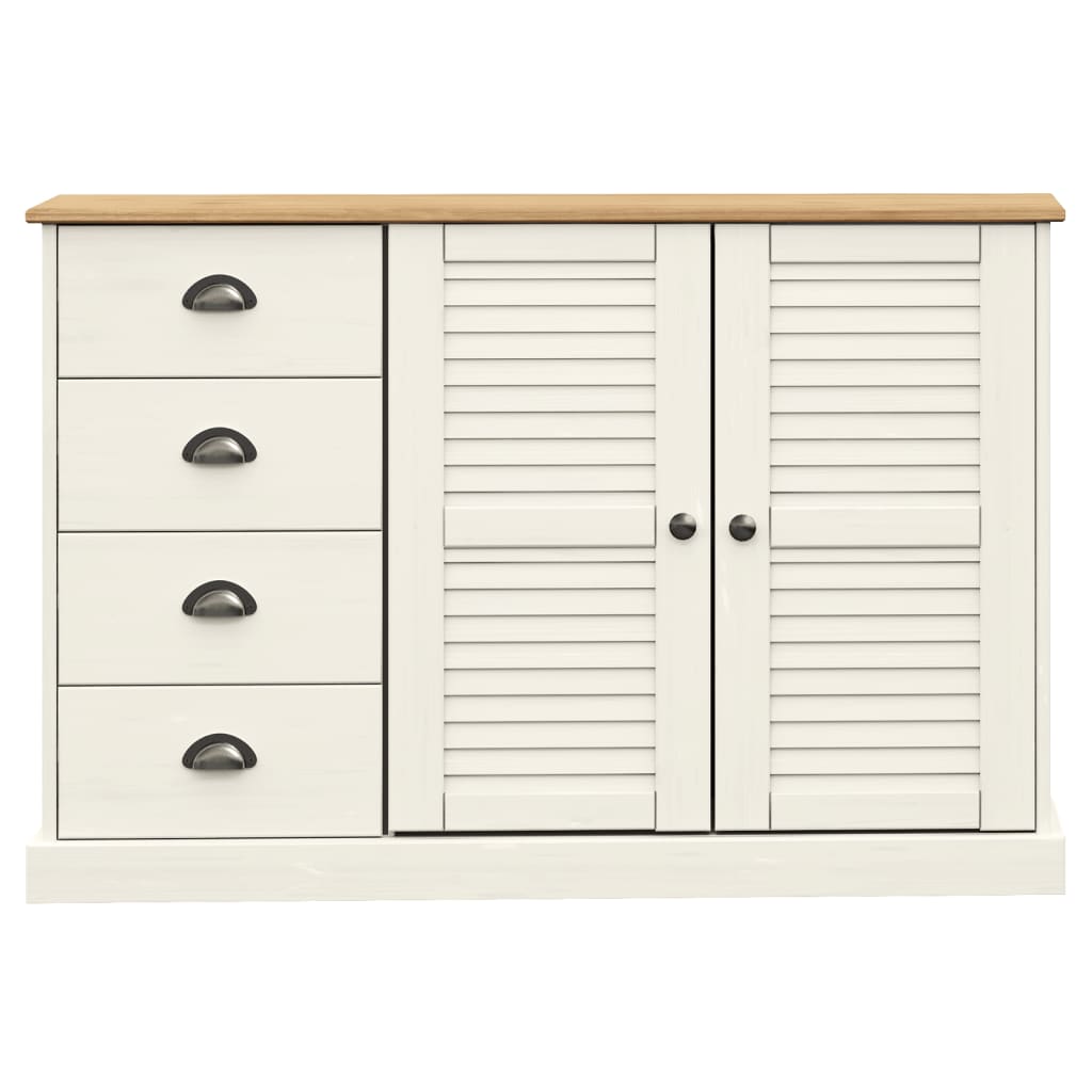 Buffet avec tiroirs VIGO 113x40x75 cm blanc bois massif de pin - XIOS