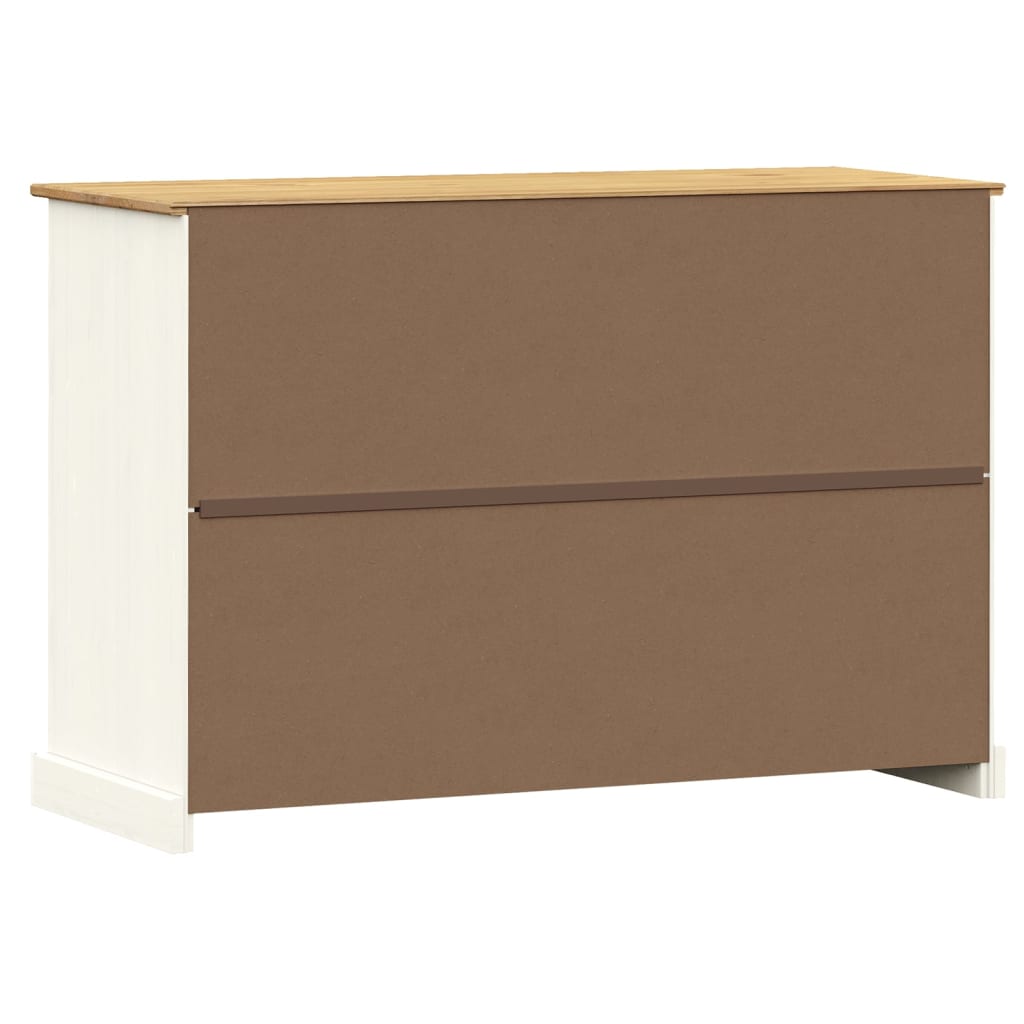 Buffet avec tiroirs VIGO 113x40x75 cm blanc bois massif de pin - XIOS