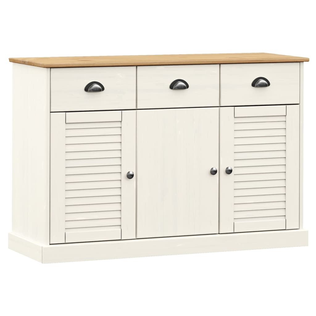 Buffet avec tiroirs VIGO 113x40x75 cm blanc bois massif de pin - XIOS