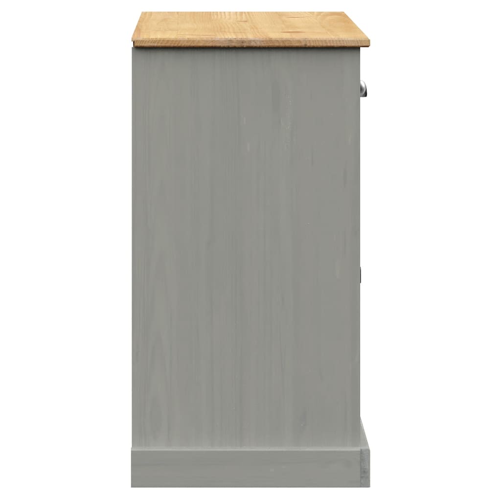 Buffet avec tiroirs VIGO 113x40x75 cm gris bois massif de pin - XIOS