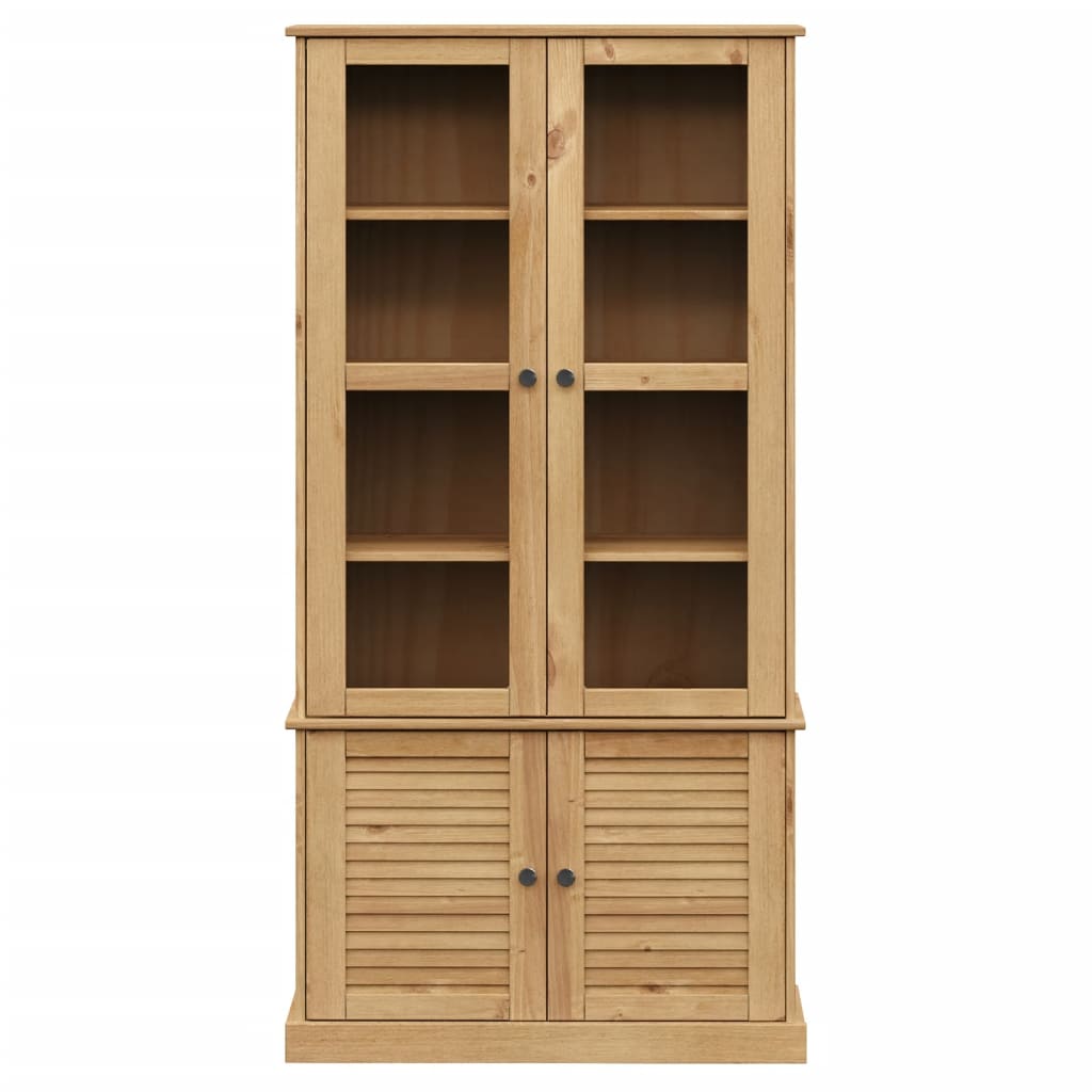 Vitrine en verre VIGO 85x35x170 cm bois massif de pin