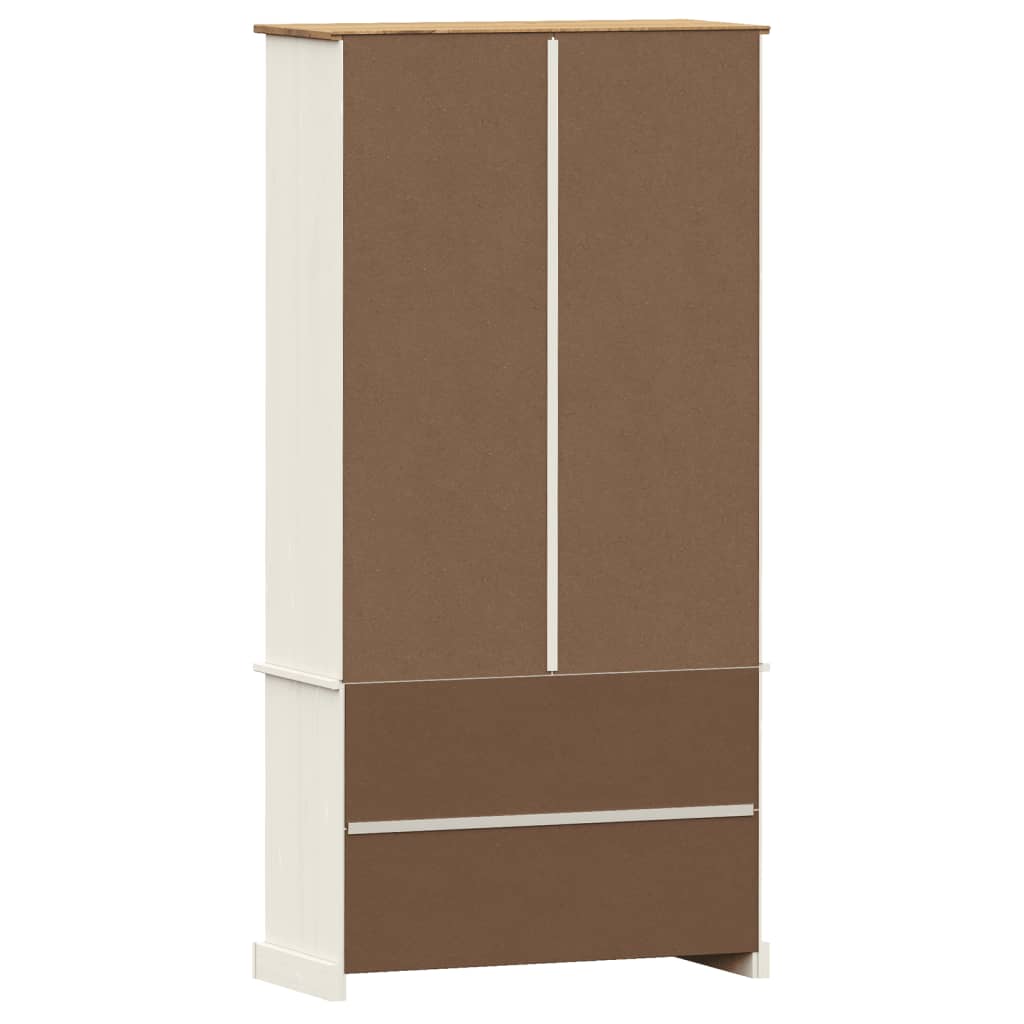 Vitrine en verre VIGO blanc 85x35x170 cm bois massif de pin