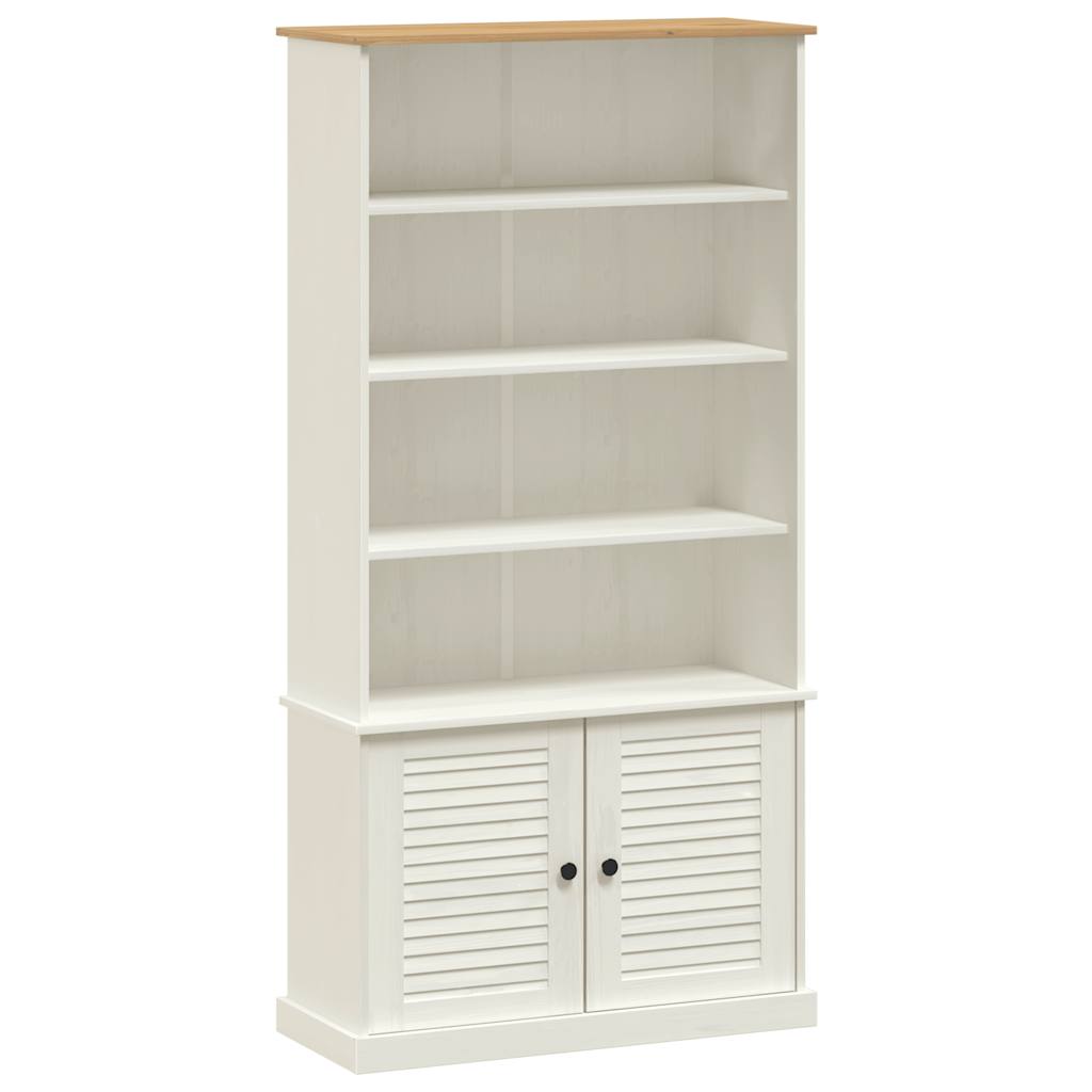Bibliothèque VIGO blanc 85x35x170 cm bois massif de pin - XIOS