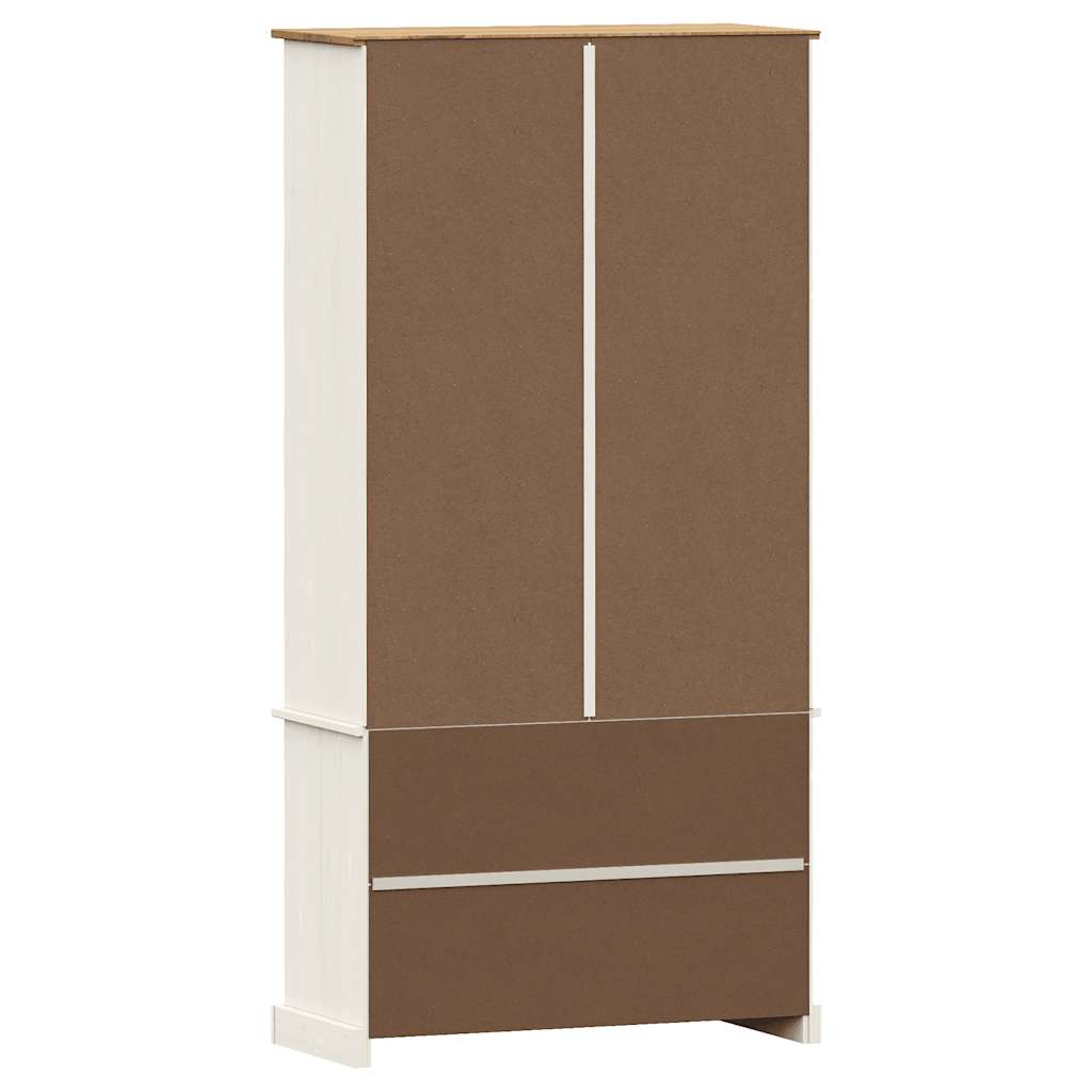 Bibliothèque VIGO blanc 85x35x170 cm bois massif de pin - XIOS