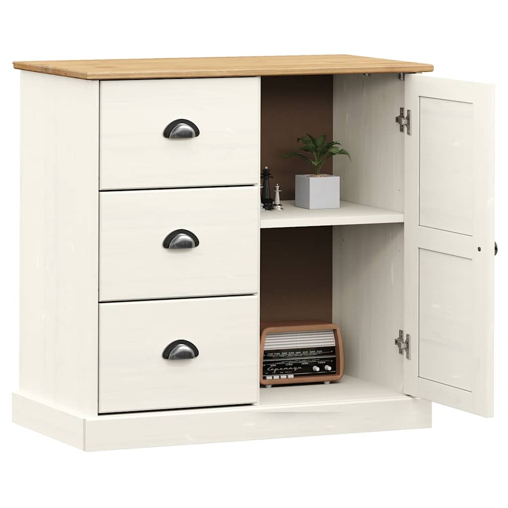 Buffet avec tiroirs VIGO 78x40x75 cm blanc bois massif de pin - XIOS