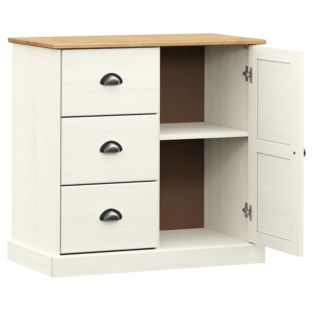 Buffet avec tiroirs VIGO 78x40x75 cm blanc bois massif de pin - XIOS