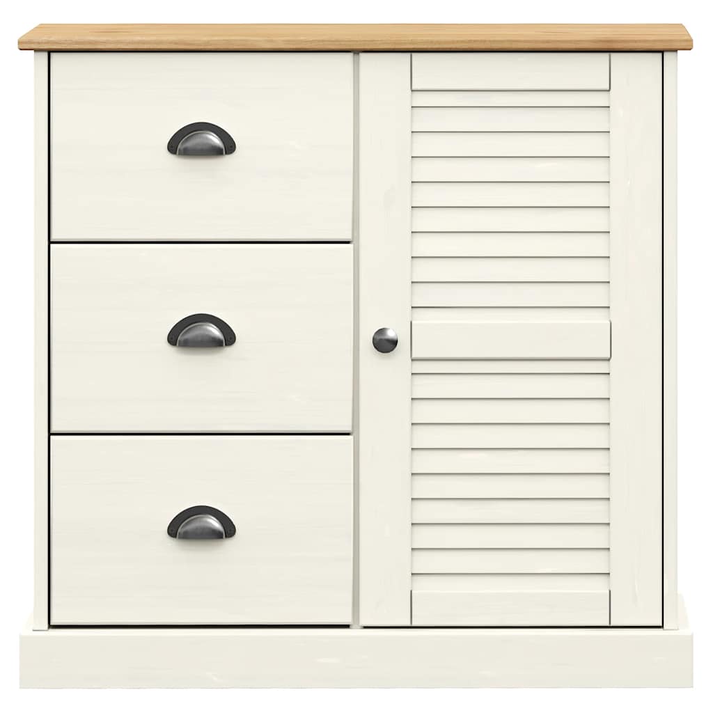 Buffet avec tiroirs VIGO 78x40x75 cm blanc bois massif de pin - XIOS