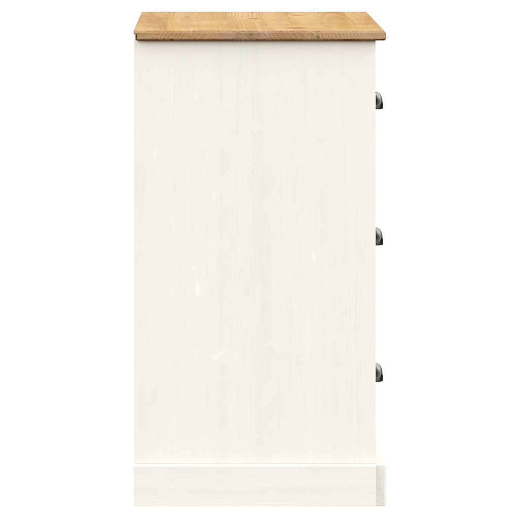 Buffet avec tiroirs VIGO 78x40x75 cm blanc bois massif de pin - XIOS