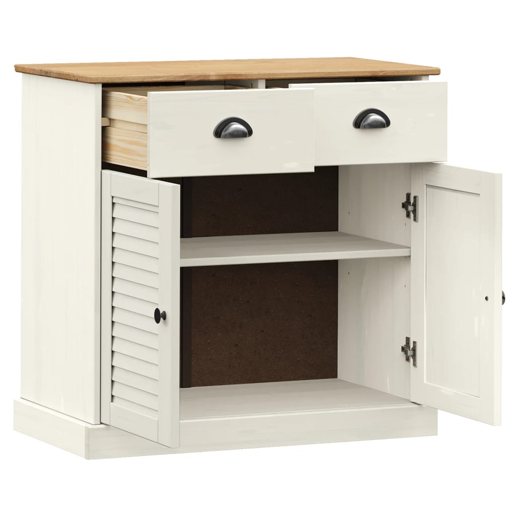 Buffet avec tiroirs VIGO 78x40x75 cm blanc bois massif de pin - XIOS
