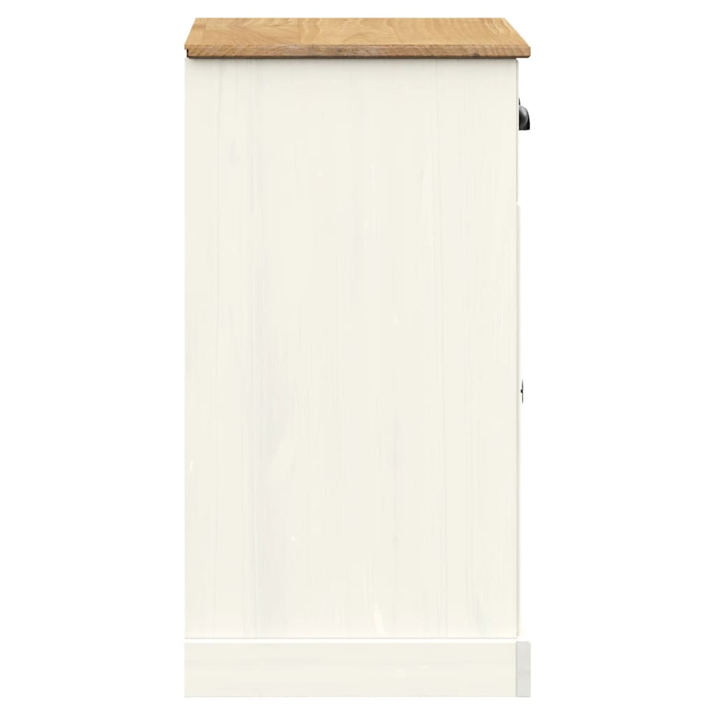 Buffet avec tiroirs VIGO 78x40x75 cm blanc bois massif de pin - XIOS