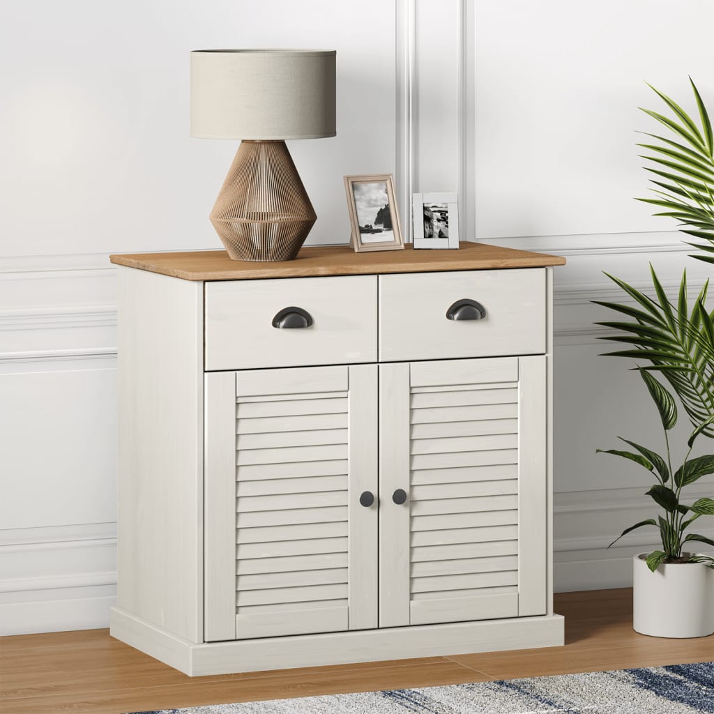 Buffet avec tiroirs VIGO 78x40x75 cm blanc bois massif de pin - XIOS
